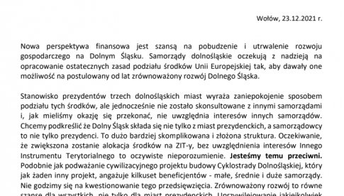 Stanowisko Konwentu Wójtów i Burmistrzów Gmin Subregionu Wrocławskiego