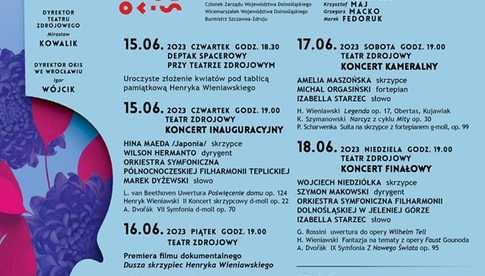 15-18.06, Szczawno-Zdrój: 58. Międzynarodowy Festiwal Henryka Wieniawskiego
