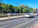 [FOTO] Przystanek Kolejowa po śmiertelnym wypadku z udziałem pasażera oczekującego na tramwaj