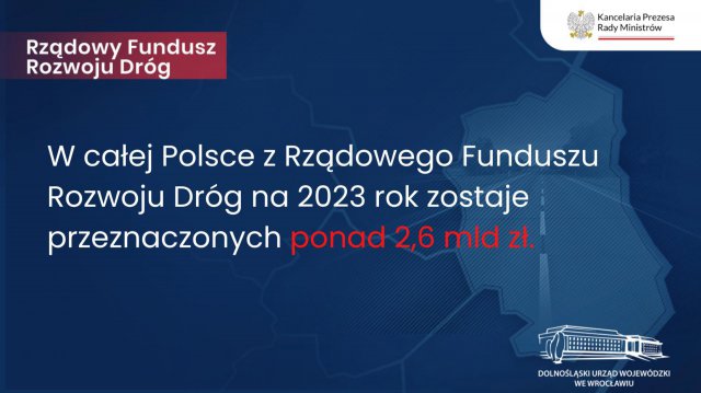 Dolny Śląsk otrzyma 147,5 mln zł z Rządowego Funduszu Rozwoju Dróg