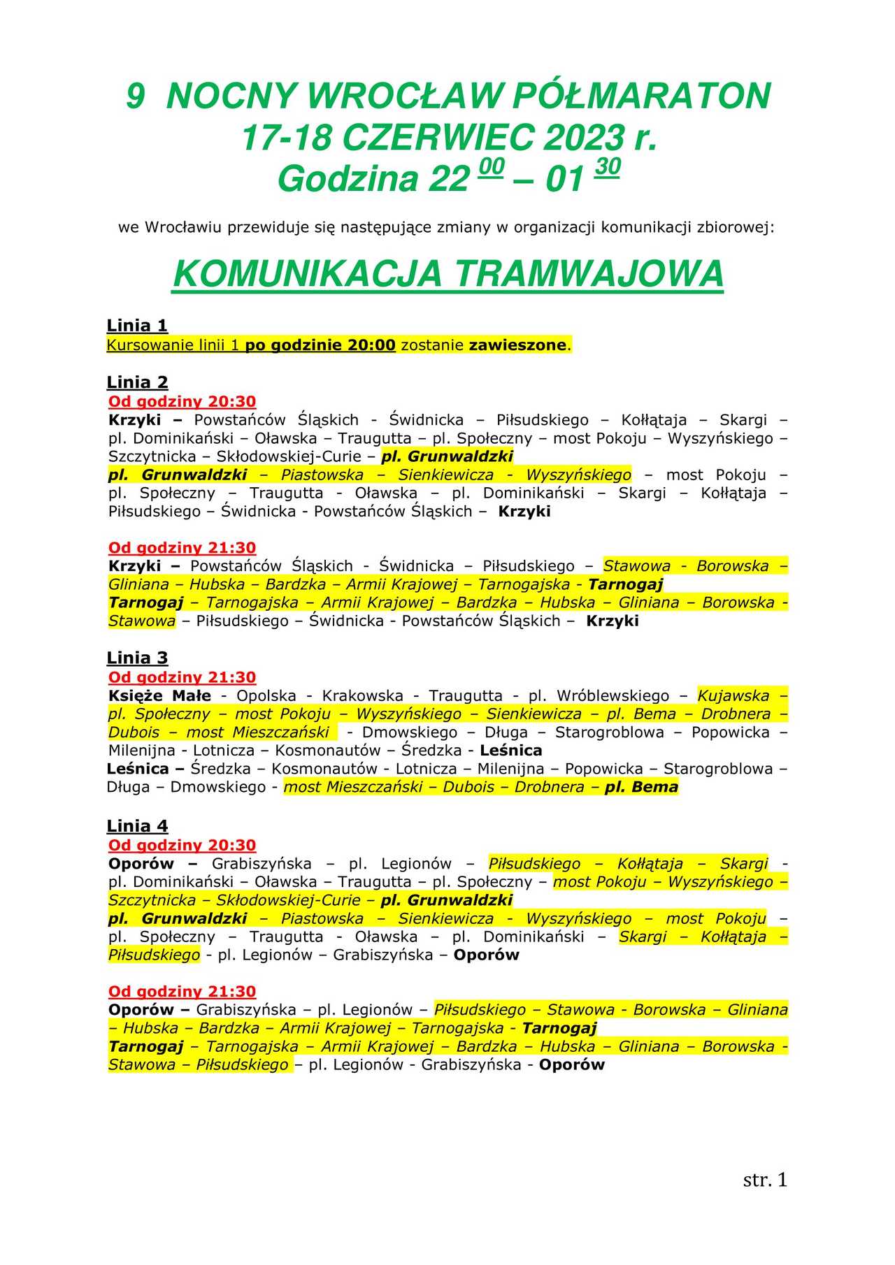 W sobotni wieczór wystartuje 9. Nocny Półmaraton. Będą duże zmiany w organizacji ruchu [MAPA]