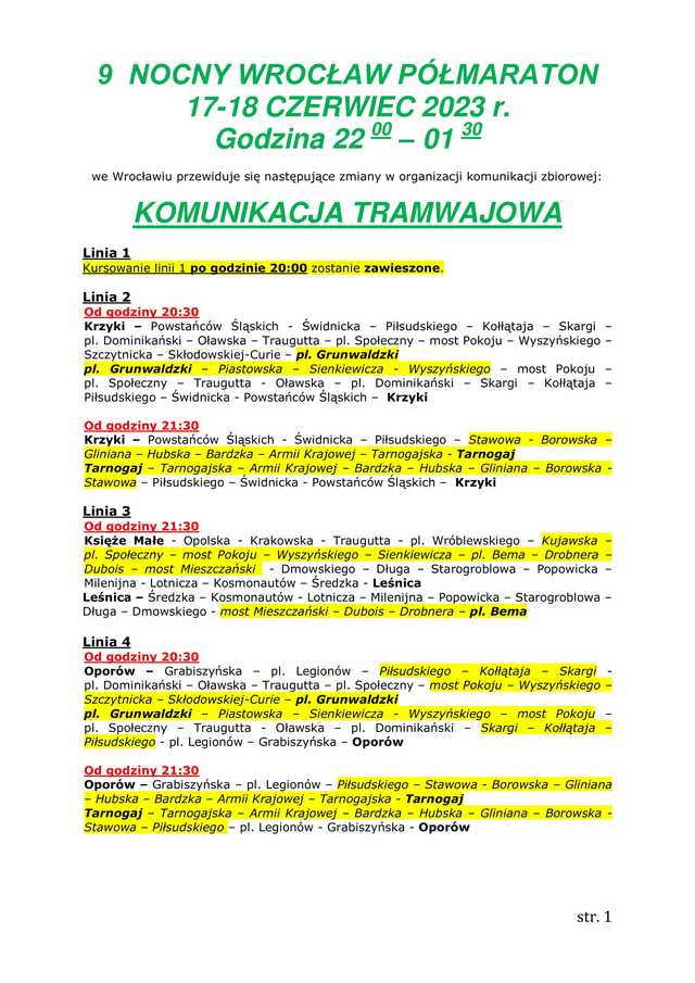 W sobotni wieczór wystartuje 9. Nocny Półmaraton. Będą duże zmiany w organizacji ruchu [MAPA]