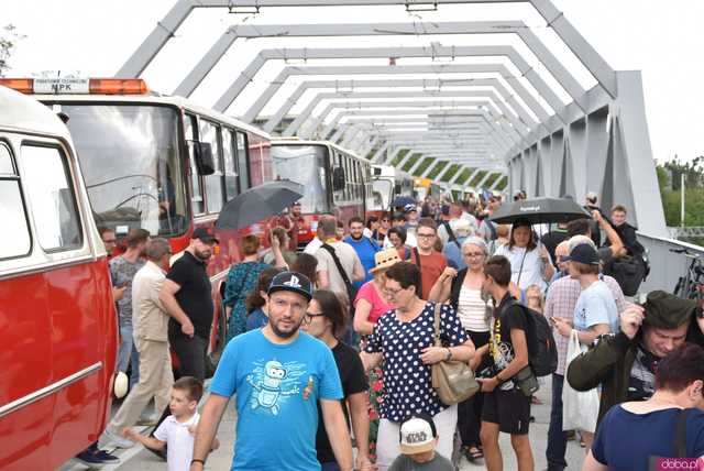 Ikarus, Ogórek, Jelcz PR i wiele innych: Parada autobusów przejechała przez wiadukt na nowej trasie autobusowo-tramwajowej na Nowy Dwór [WIDEO, FOTO]