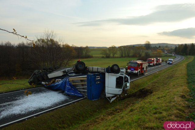 Wypadek ciężarówki Złoty Stok DK46