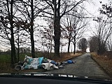 Śmieci przy drodze Sieroszów Baldwinowice