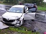 Wypadek dwóch osobówek w Kluczowej 