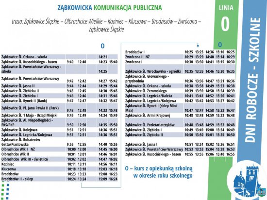 Zmiany w rozkładach jazdy Ząbkowickiej Komunikacji Publicznej