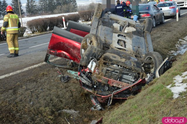 Wypadek na k8 między Ząbkowicami a Szklarami
