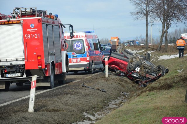 Wypadek na k8 między Ząbkowicami a Szklarami