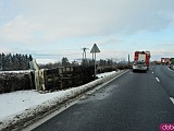 Zderzenie ciężarówki i osobówki na ósemce przed Szklarami