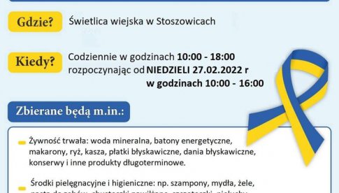 Gmina Stoszowice rozpoczyna zbiórkę dla obywateli Ukrainy