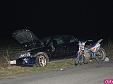 Wypadek motocykla i dwóch osobówek między Stolcem a Kamieńcem