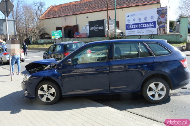Zderzenie dwóch osobówek koło Aldi