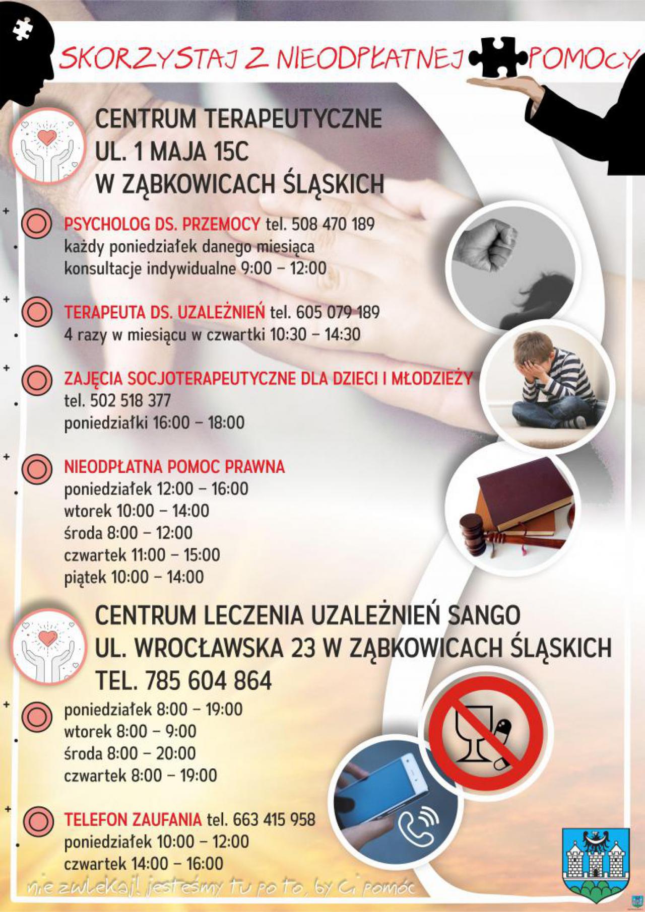 Bezpłatna pomoc prawna i psychologiczna w gminie Ząbkowice Śląskie