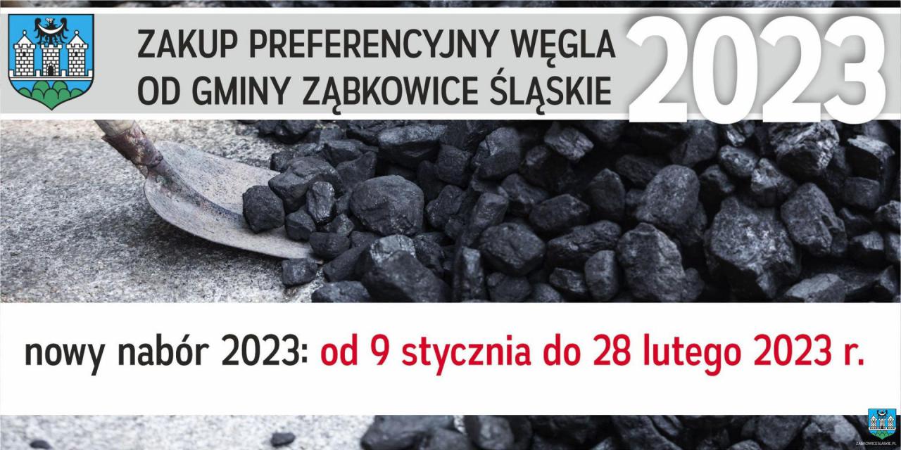 Ząbkowice Śl.: Nabór wniosków na zakup preferencyjny węgla na rok 2023 do 28 lutego