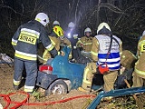 Zderzenie trzech pojazdów, pożar i ranni - strażacy szkolili się w Krzelkowie