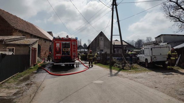 Pożar domu w Dębowcu