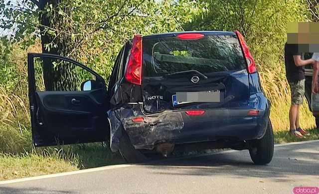 Wypadek z udziałem dwóch osobówek i rowerzysty między Kamieńcem a Strąkową