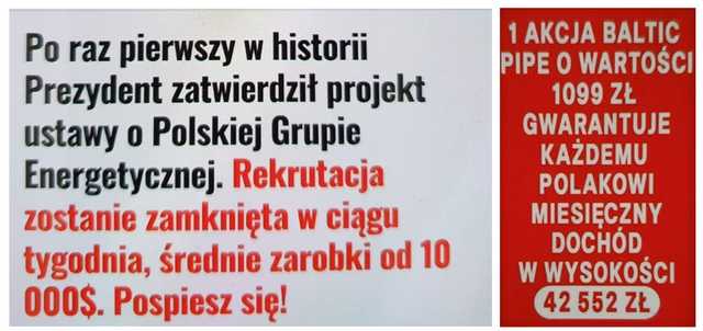 Chciała zainwestować w akcje Baltic Pipe. Straciła kilka tysięcy złotych