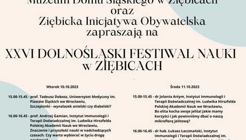 10-11.10. XXVI Dolnośląski Festiwal Nauki w Ziębicach