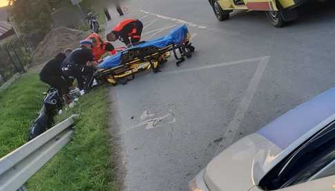 Wypadek z udziałem motocyklisty w Potworowie