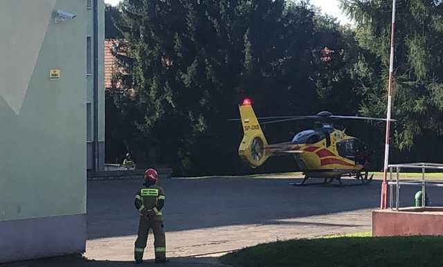 Nieszczęśliwy wypadek w szkole. Ucznia zabrał śmigłowiec LPR