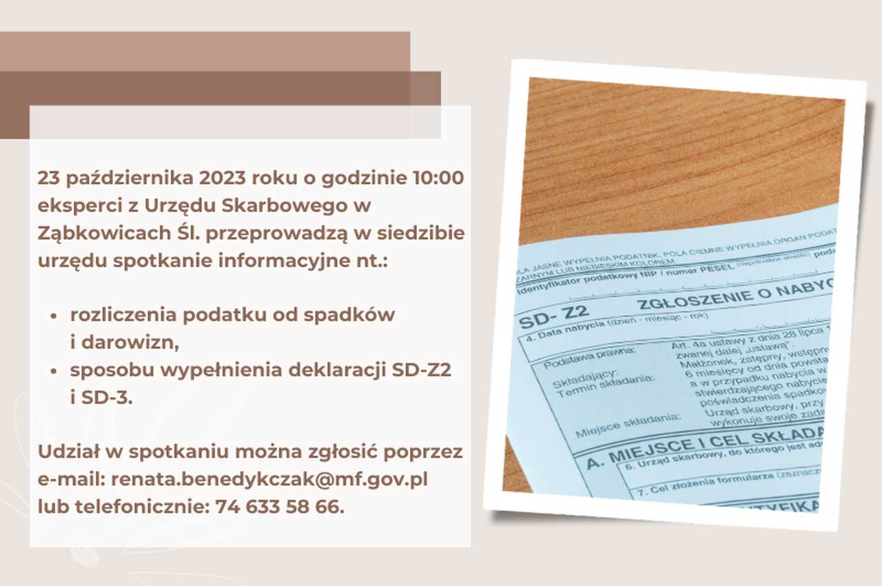 Urząd Skarbowy w Ząbkowicach Śląskich zaprasza na szkolenie