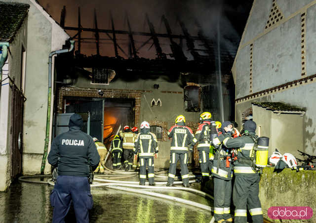 Pożar budynku w Bobolicach 