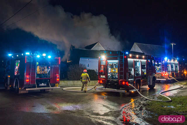 Pożar budynku w Bobolicach 