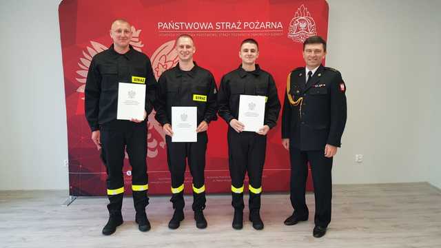 Trzech nowych strażaków rozpoczęło służbę w KP PSP w Ząbkowicach Śląskich