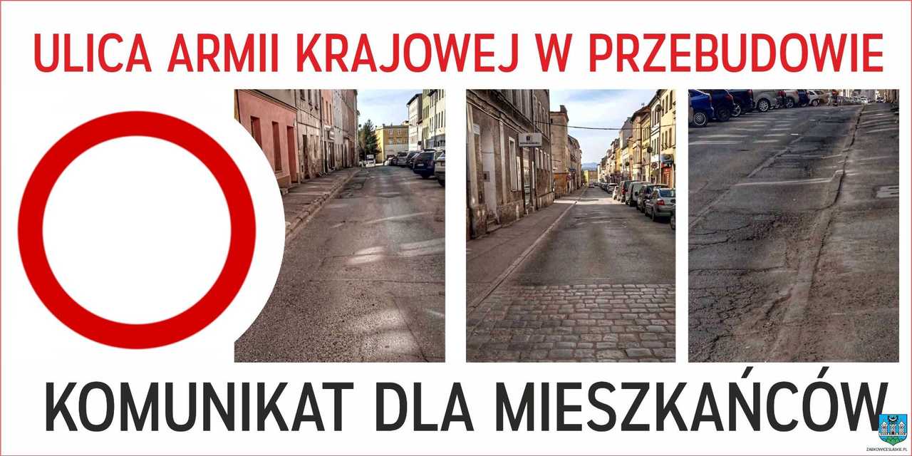 WAŻNY KOMUNIKAT! Od poniedziałku rozpocznie się przebudowa ul. Armii Krajowej – zmiana organizacji ruchu! 12.06.2024