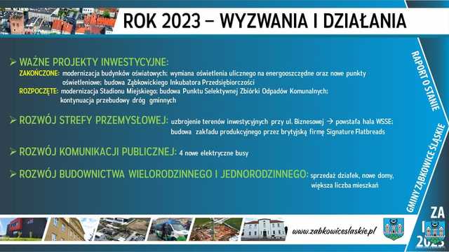 RAPORT o stanie gminy Ząbkowice Śląskie za 2023 rok. Zobacz, co zostało zrobione