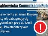 W związku z remontem ul. Armii Krajowej na czas remontu: linie A, 0, 1, 3J, 4, 5 oraz sobotni kurs linii A (na trasie Rynek I (sklep Mini Maxi) -> Armii Krajowej -> Proletariatczyków -> Ziębicka I) – nie zatrzymują się na przystanku nr 099 ul. Ar