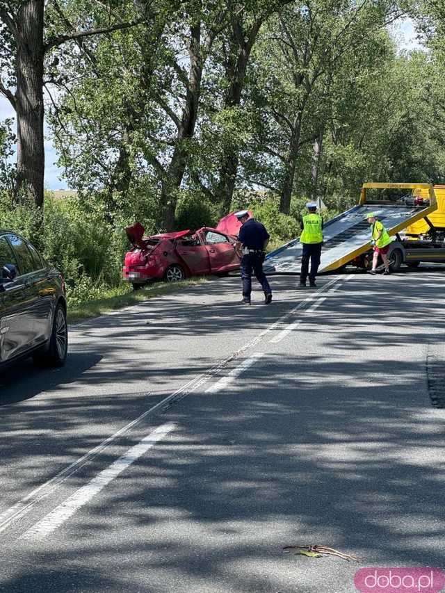 [FOTO] Stracił panowanie nad pojazdem, wpadł do rowu i uderzył w drzewo