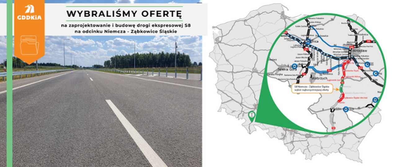 Wybrano wykonawcę S8 pomiędzy Niemczą i Ząbkowicami Śląskimi