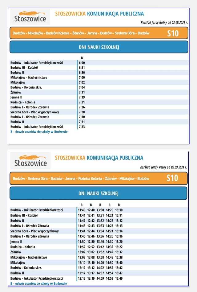 2 września rusza Stoszowicka Komunikacja Autobusowa - rozkłady jazdy