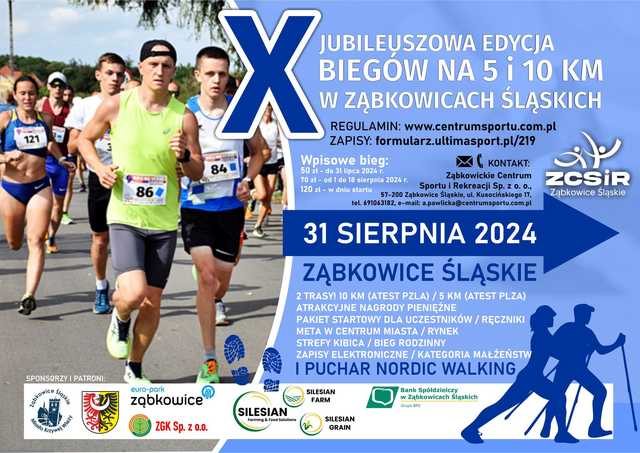 W sobotę 31 sierpnia ulicami Ząbkowic Śląskich pobiegną setki sportowców - będą chwilowe utrudnienia w ruchu