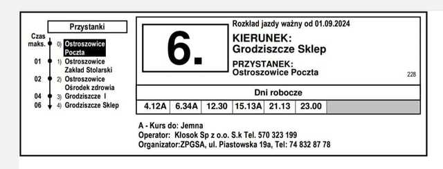 Rusza zastępcza komunikacja autobusowa między Ostroszowicami a Grodziszczem, Rudnicą i Jemną