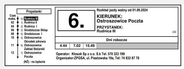 Rusza zastępcza komunikacja autobusowa między Ostroszowicami a Grodziszczem, Rudnicą i Jemną