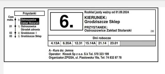 Rusza zastępcza komunikacja autobusowa między Ostroszowicami a Grodziszczem, Rudnicą i Jemną
