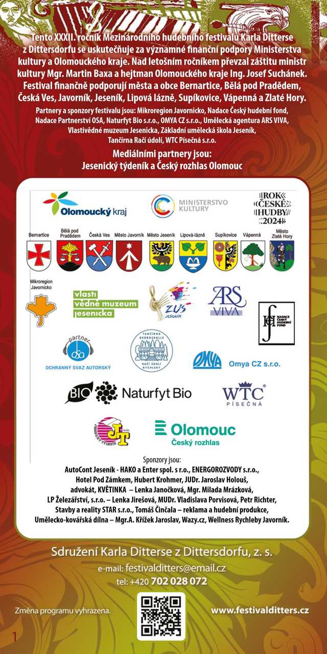 XXXII Festiwal Muzyczny Karla Dittersa w Javoniku