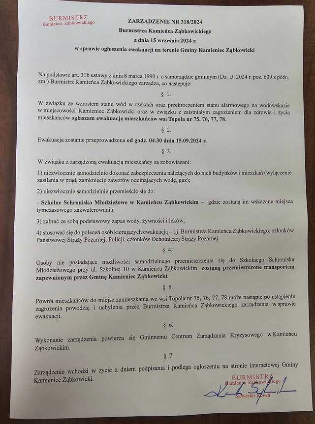 powódz Kamieniec zabkowicki