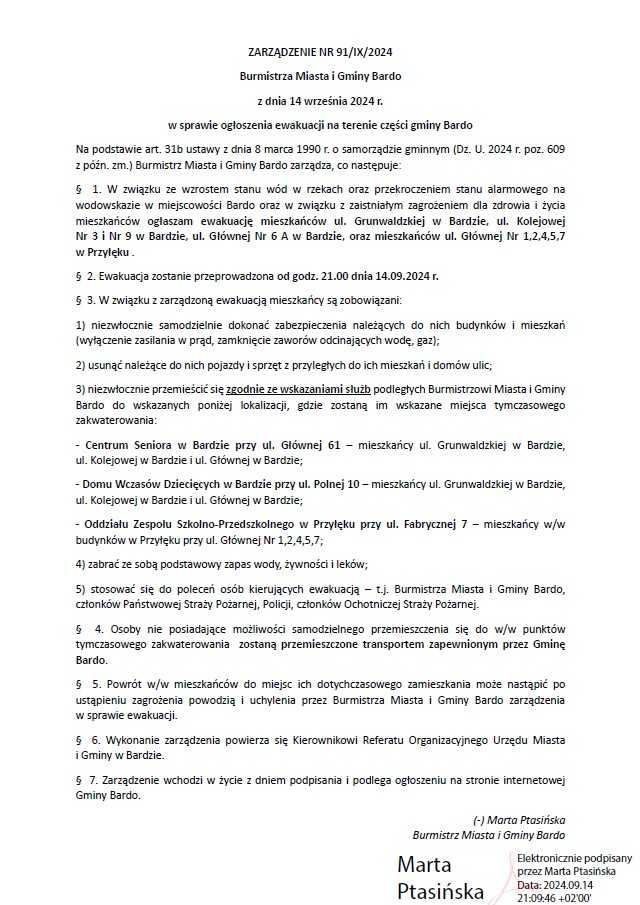 Ewakuacja części mieszkańców, coraz wyższa Nysa Kłodzka