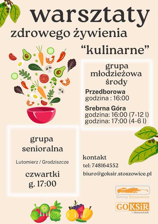 Zapraszamy na zajęcia i warsztaty tematyczne organizowane przez GOKSiR w Gminie Stoszowice!