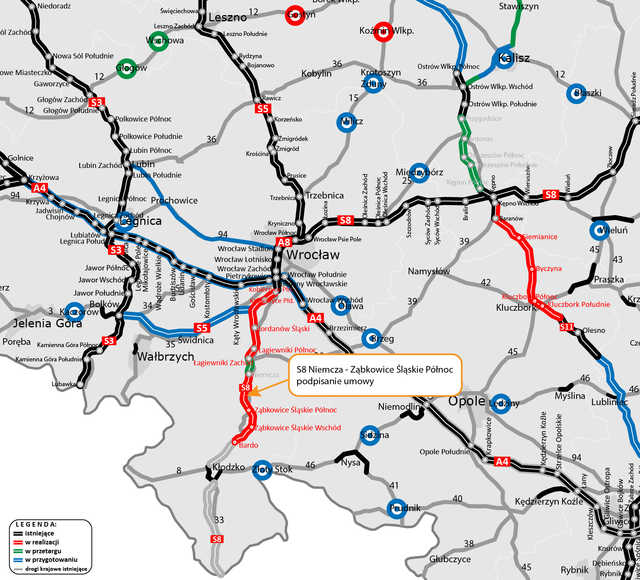 S8 coraz bliżej Ząbkowic Śląskich: GDDKiA podpisała umowę na realizację inwestycji