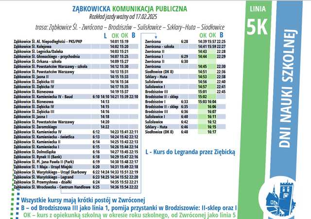 UWAGA! Będą zmiany rozkładów jazdy autobusów od 17 lutego