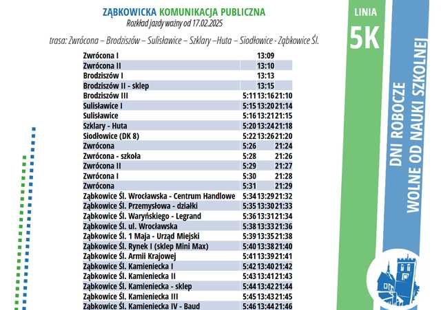 UWAGA! Będą zmiany rozkładów jazdy autobusów od 17 lutego