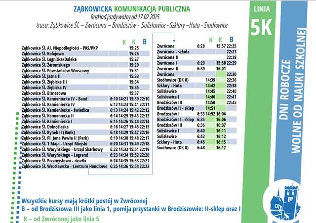 UWAGA! Będą zmiany rozkładów jazdy autobusów od 17 lutego