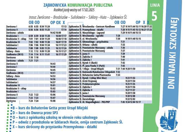 UWAGA! Będą zmiany rozkładów jazdy autobusów od 17 lutego