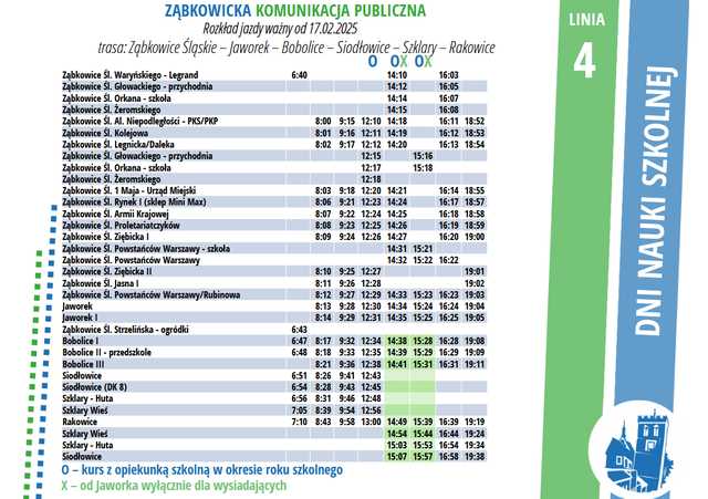 UWAGA! Będą zmiany rozkładów jazdy autobusów od 17 lutego